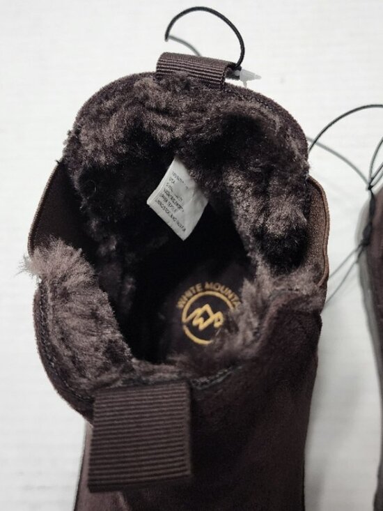 New White Mountain Isleworth Dark Brown Boot - Faux Suede & Fur - Size 12